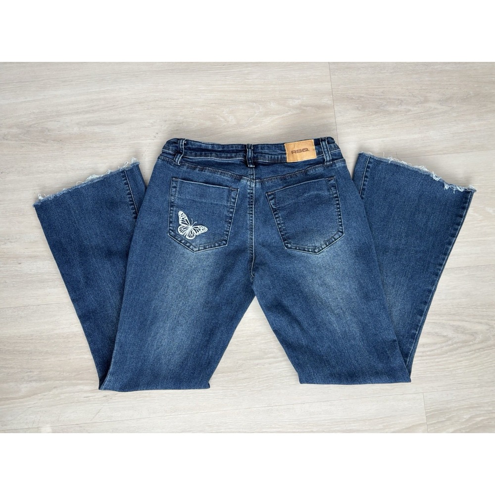 BDG Butterfly Embroidered Boot Cut Jeans Y2K Low Rise Size 27 / 28